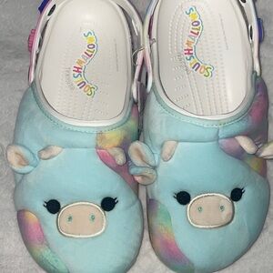 Squishmallows Pastel Blue cow Plush Clog Shoes
